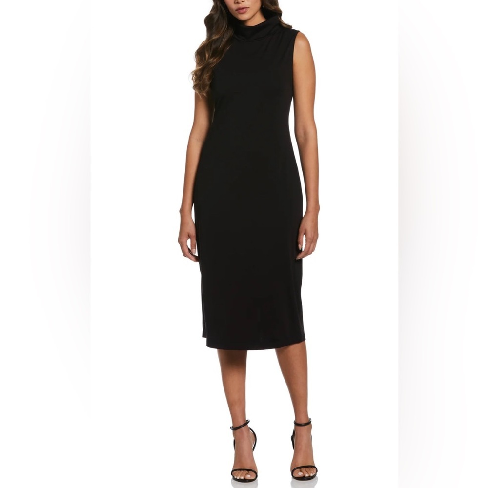 Rafaella NWT Knit Funnel Neck Ribbed Dress Size L.Wardrobe Staple 4 All Seasons!